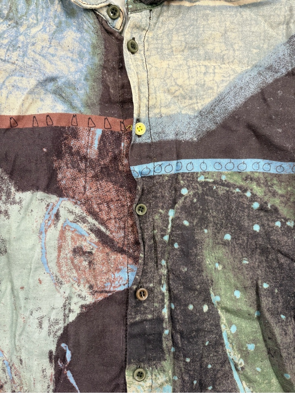 Abstract Print Long-Sleeve Top - Multicolor
